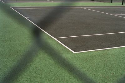 High angle view of soccer field