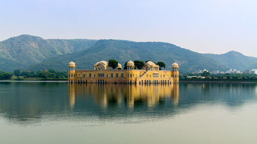 Jaipur, rajasthan, india, jal mahal, the water palace, is located in the pink city of jaipur