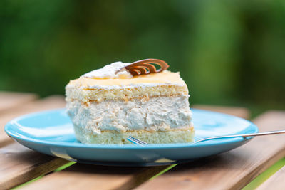 Close-up of cake on table