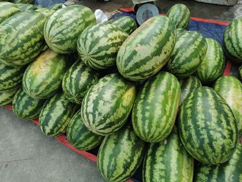 High angle view of vegetables for sale at market stall