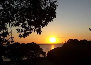 Scenic view of sea at sunset