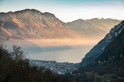 Scenic view of mountains against sky