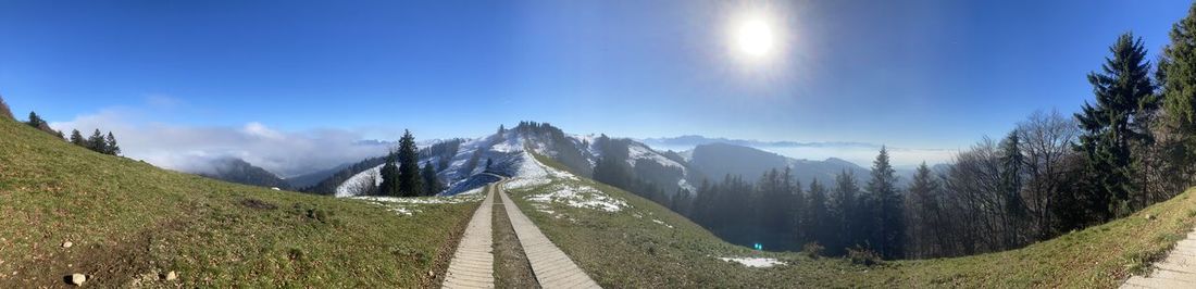 Panoramic view of mountains against sky