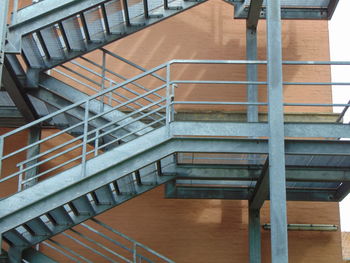 High angle view of spiral staircase of building