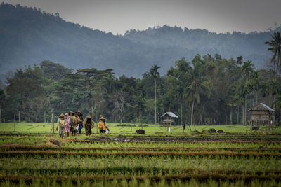 Group of people on field