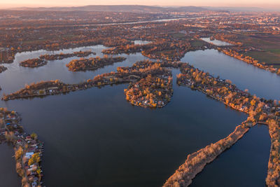 Hungary - kavicsos lake is lokated near budapest, here are many small islands with fishermans houses