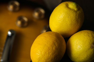 High angle view of oranges on table