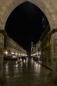 View of historical building at night
