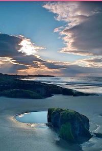 Scenic view of sea at sunset