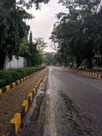 Street amidst trees against sky