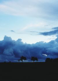 Scenic view of silhouette landscape against sky