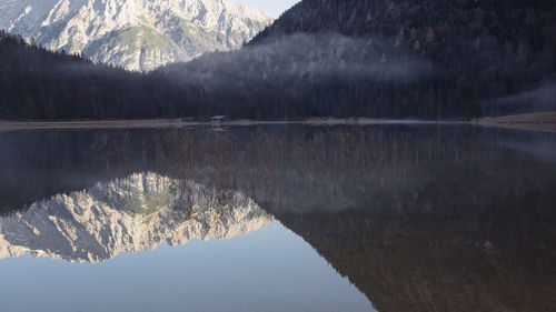 Reflection of mountain in lake
