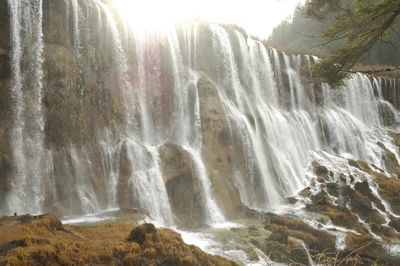 Scenic view of waterfall