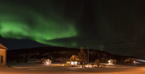 Aurora borealis at night