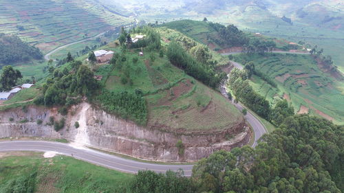 Aerial view of agricultural landscape