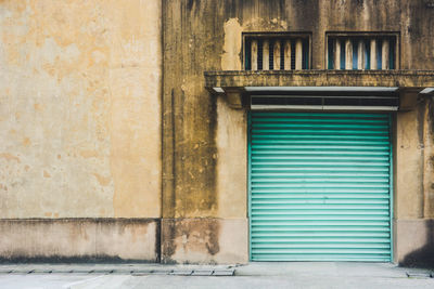 Closed door of old building