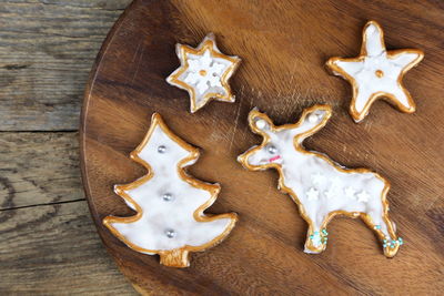 Directly above shot of cookies on table