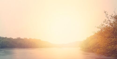 Scenic view of lake against clear sky