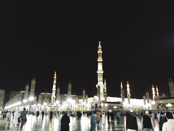 Illuminated building at night