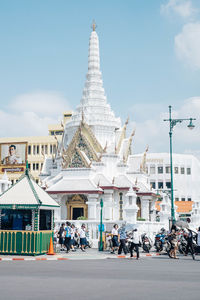 Group of people in front of building