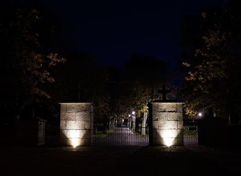 Illuminated street light at night