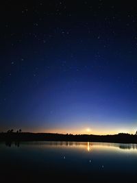 Scenic view of sea against sky at night