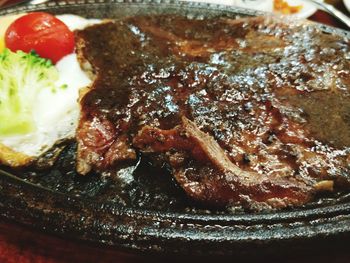 Close-up of food served in plate