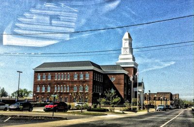 Road along buildings