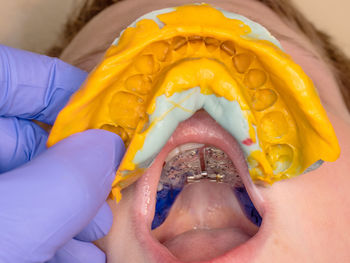 Close-up of woman holding ice cream