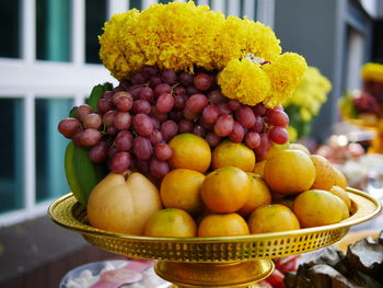 Close-up of fruits for sale at market stall