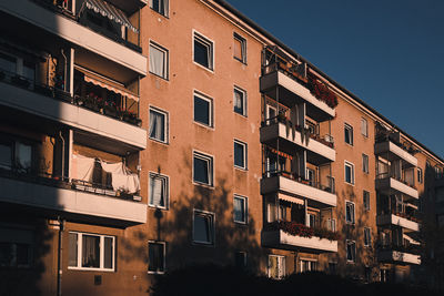 Low angle view of residential building against sky