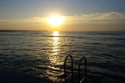 Scenic view of sea against sky at sunset