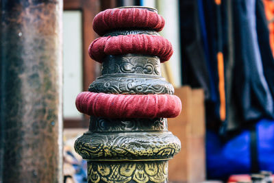 Close-up of statue against blurred background