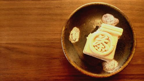 Close-up of breakfast served on table