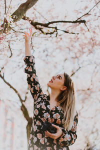 Woman looking at camera