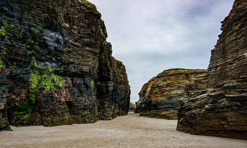 Panoramic view of rock formations against sky