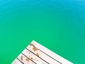 High angle view of swimming pool by lake