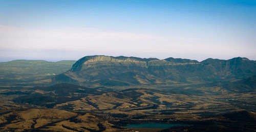 Scenic view of mountains against sky