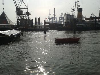 Boats in harbor