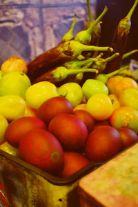 Close-up of fruits for sale at market stall