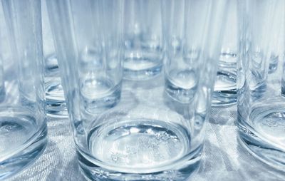 Close-up of drinking water in glass