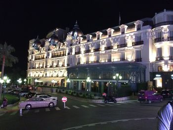 City lit up at night