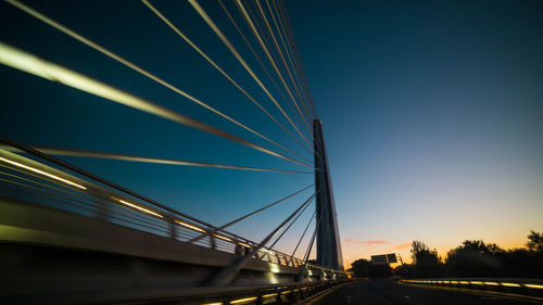 Low angle view of suspension bridge