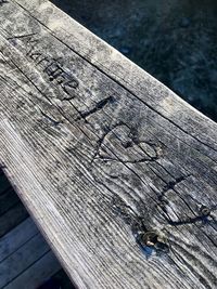 Close-up of wooden planks on table