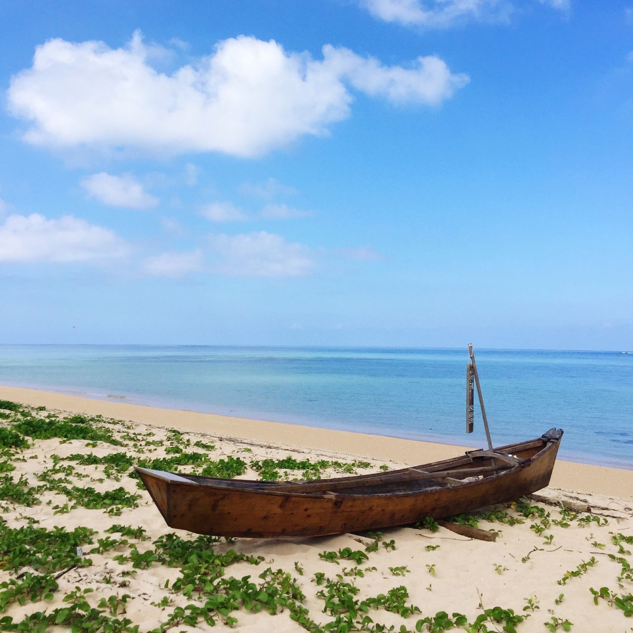 sea, horizon over water, sky, beach, water, sand, no people, outdoors, nautical vessel, tranquility, beauty in nature, nature, day