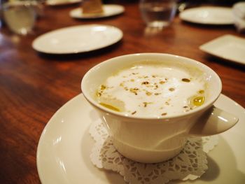 Close-up of coffee on table