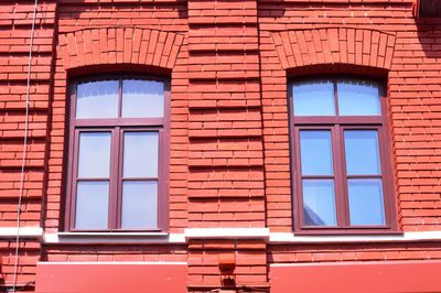 Low angle view of window on building