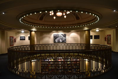 Interior of illuminated building