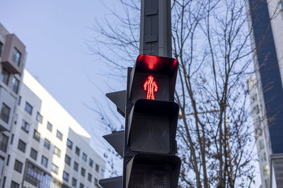 Red light on the crosswalk signs