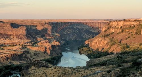 High angle view of river against sky